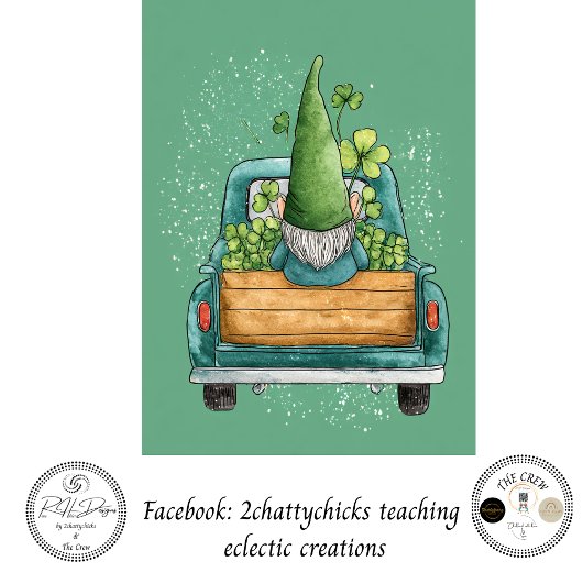 Decoupage Whimsical St. Patrick's Day Gnome  Tissuepapier