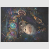 Decoupage Whimsical Steampunk Aap Levendige Kleur Tissuepapier (Voorkant)