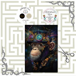 Decoupage Whimsical Steampunk Aap Levendige Kleur Tissuepapier