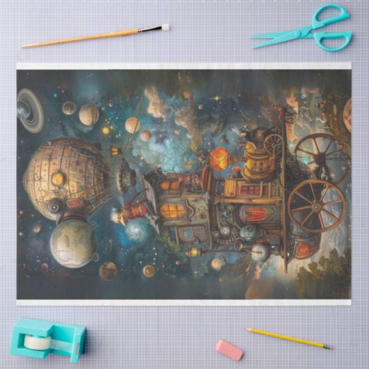 Decoupage Whimsical Steampunk Hete Luchtballon Tissuepapier (Craft)