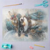 Decoupage Whimsical Steampunk Penguin op avontuur Tissuepapier (Craft)