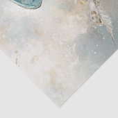 Decoupage Whimsical Steampunk Penguin Teals Tissuepapier (Detail)