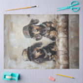 Decoupage Whimsical Teckel Puppies Rappers Tissuepapier (Craft)