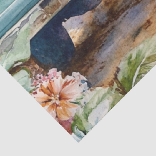 Decoupage Whimsical Truck Surfboard Beach Instelli Tissuepapier (Detail)