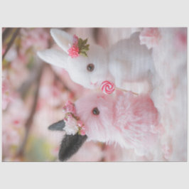 Decoupage Whimsical Valentijn Bunny Paar Tissuepapier