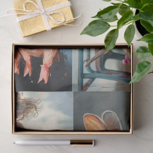 Decoupage Whimsical Valentijn Rabbits Pigs Koe Tissuepapier (Geschenk)