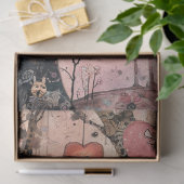 Decoupage Whimsical Valentijn Tree Heart Ornamente Tissuepapier (Geschenk)