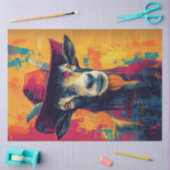 Decoupage Whimsical Vibrant Goat Cowboy Pet Tissuepapier (Craft)