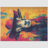 Decoupage Whimsical Vibrant Goat Cowboy Pet Tissuepapier (Voorkant)