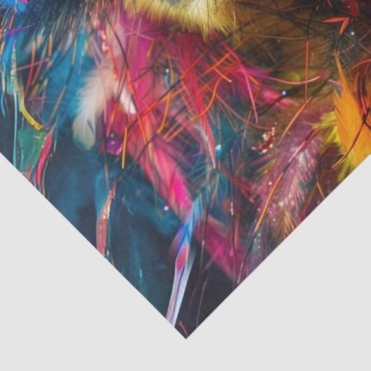 Decoupage Whimsical Vibrant Wackadoodle Ostrich Tissuepapier (Detail)