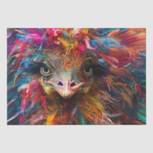 Decoupage Whimsical Vibrant Wackadoodle Ostrich Tissuepapier