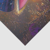 Decoupage Whimsical Victoriaans Konijn Goud & Paar Tissuepapier (Detail)