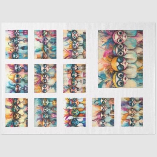 Decoupage Whimsical Wackadoodle Bridge Dames 1 Tissuepapier (Voorkant)