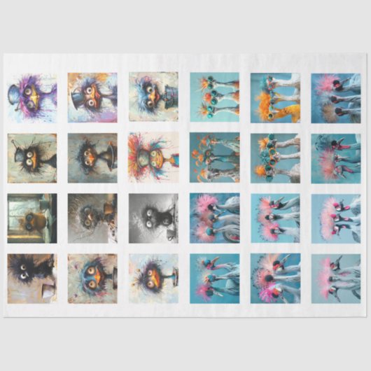 Decoupage Whimsical Wackadoodle Character Club 1 Tissuepapier (Voorkant)