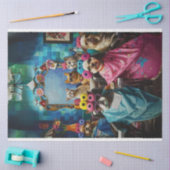 Decoupage Whimsical Whiskersworth Huisdieren bij S Tissuepapier (Craft)