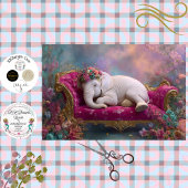 Decoupage Whimsical White Elephant Chaise Lounge Tissuepapier