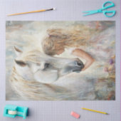 Decoupage Whimsical White Horse & Little Girl Tissuepapier (Craft)