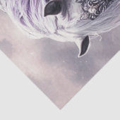 Decoupage Whimsical White Horse Paarse & Zilver Tissuepapier (Detail)