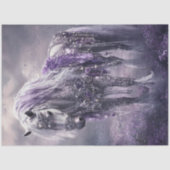 Decoupage Whimsical White Horse Paarse & Zilver Tissuepapier (Voorkant)