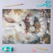 Decoupage Whimsical White Rabbit Alice Adventures Tissuepapier (Craft)
