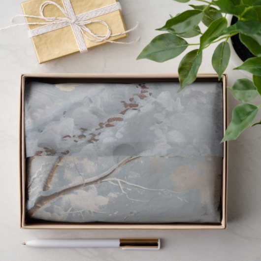 Decoupage Whimsical Winter Church Red Wagon Tissuepapier (Geschenk)