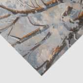 Decoupage Whimsical Winter Church Red Wagon Tissuepapier (Detail)