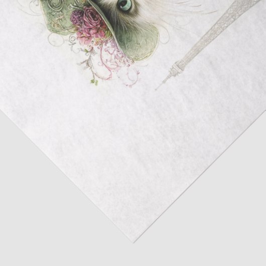 Decoupage Whimsical Wispy Cats 8 x 10 Canvas Tissuepapier (Detail)