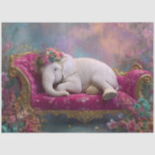 Decoupage Whimsical Witte Olifant Chaise Longue  Tissuepapier (Voorkant)