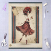 Decoupage Whimsical Woman, Vintage Tissuepapier (Craft)