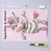 Decoupage Whimsical Zebra White & Sparkly Zuni Tissuepapier (Craft)