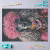 Decoupage Whimsisch Kleurrijke Standaardpoedel Tissuepapier (Craft)