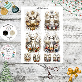 Decoupage Whimsische Herten Bloemrijke Wilde Scrap Tissuepapier