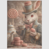 Decoupage Whimsische Wonderland Theetuin Konijn Tissuepapier (Voorkant)
