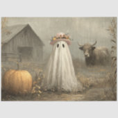 Decoupage Whimsy Ghost & Highland Koe Halloween Tissuepapier (Voorkant)