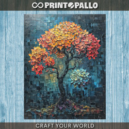 Decoupage - Whismical keramische tegel boom