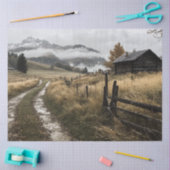 Decoupage Whispering Bossen Cabin Mountains Tissuepapier (Craft)