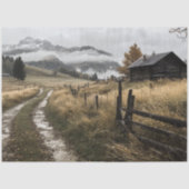 Decoupage Whispering Bossen Cabin Mountains Tissuepapier (Voorkant)