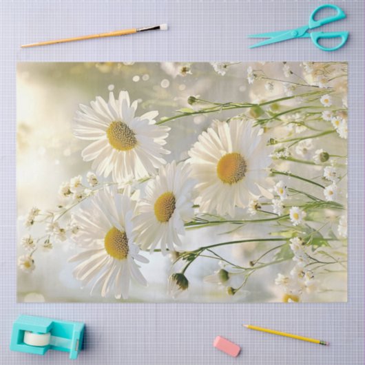 Decoupage White Daisies Natuurlijke omgeving Tissuepapier (Craft)