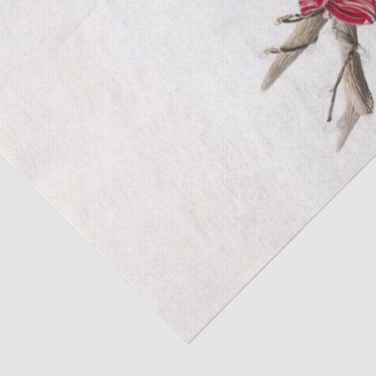 Decoupage White Highland Calf Antlers Candy Cane  Tissuepapier (Detail)