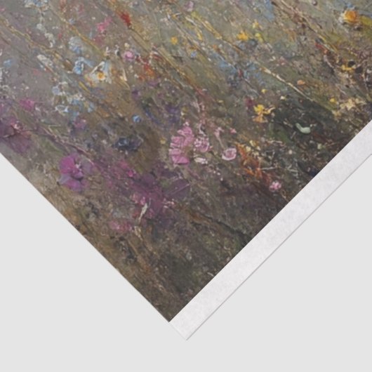 Decoupage White Horse Wildflower Field Tissuepapier (Detail)