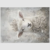 Decoupage White Lamb Easter Sunday Ornate Crown Tissuepapier (Voorkant)