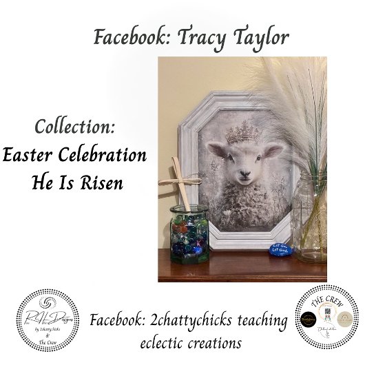 Decoupage White Lamb Easter Sunday Ornate Crown Tissuepapier