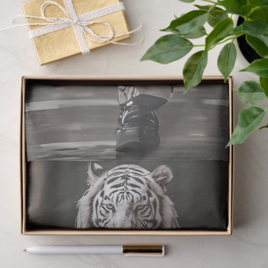 Decoupage White Lion Mode Show Tissuepapier (Geschenk)