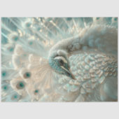 Decoupage White Peacock Frosted Elegance  Tissuepapier (Voorkant)