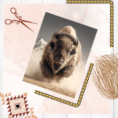 Decoupage Wild Bison Dustborne Charge Desert Tissuepapier