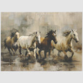 Decoupage Wild Painterly Horses Running Tissuepapier (Voorkant)