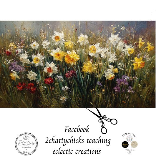 Decoupage Wildflower Meadow Daffodils KayliMade Tissuepapier