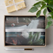 Decoupage Winter Highland Cow 11x14 Canvas Tissuepapier (Geschenk)