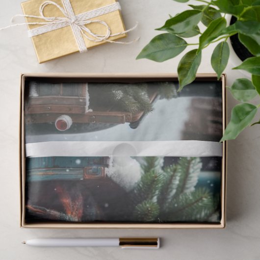 Decoupage Winter Highland Cow 11x14 Canvas Tissuepapier (Geschenk)