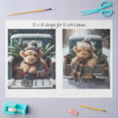 Decoupage Winter Highland Koe 11x14 Canvas Tissuepapier (Craft)